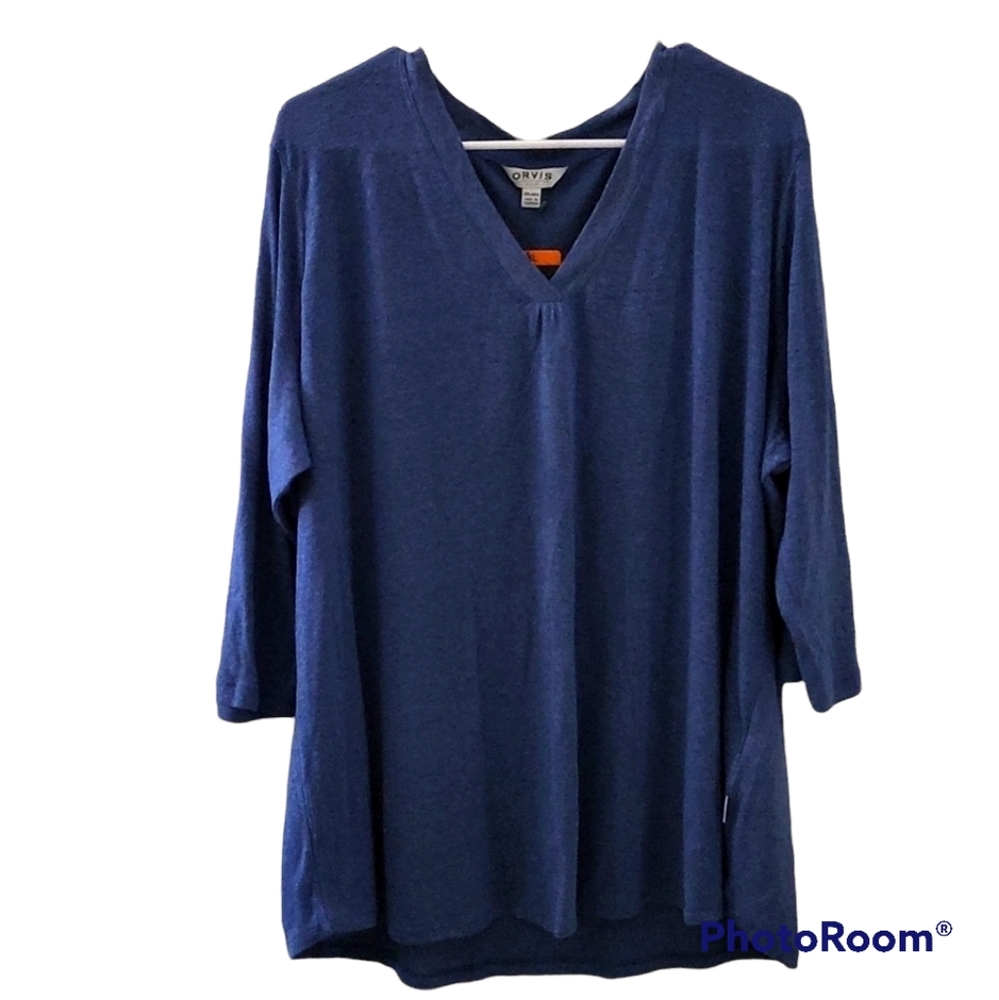 Orvis Women's Relaxed Fit V-Neck 3/4 Sleeve Top